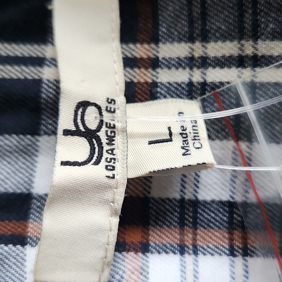 YA Los Angeles Neutral Button-Detail Top with Plaid Back Accent - Picture 13 of 15